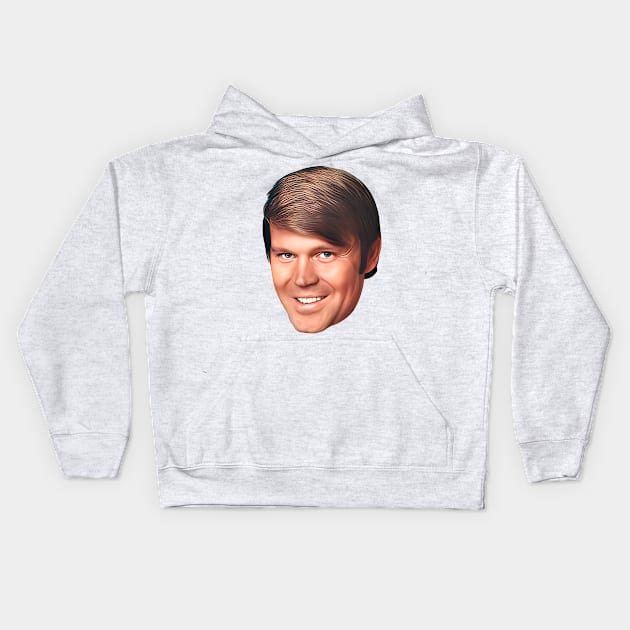 Glen Campbell / Retro 70s Style Fan Design Kids Hoodie by DankFutura